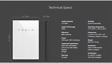 Tesla Powerwall Specs